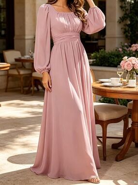 Ever Pretty Dusty Pink Long Sleeve Maxi Dress
